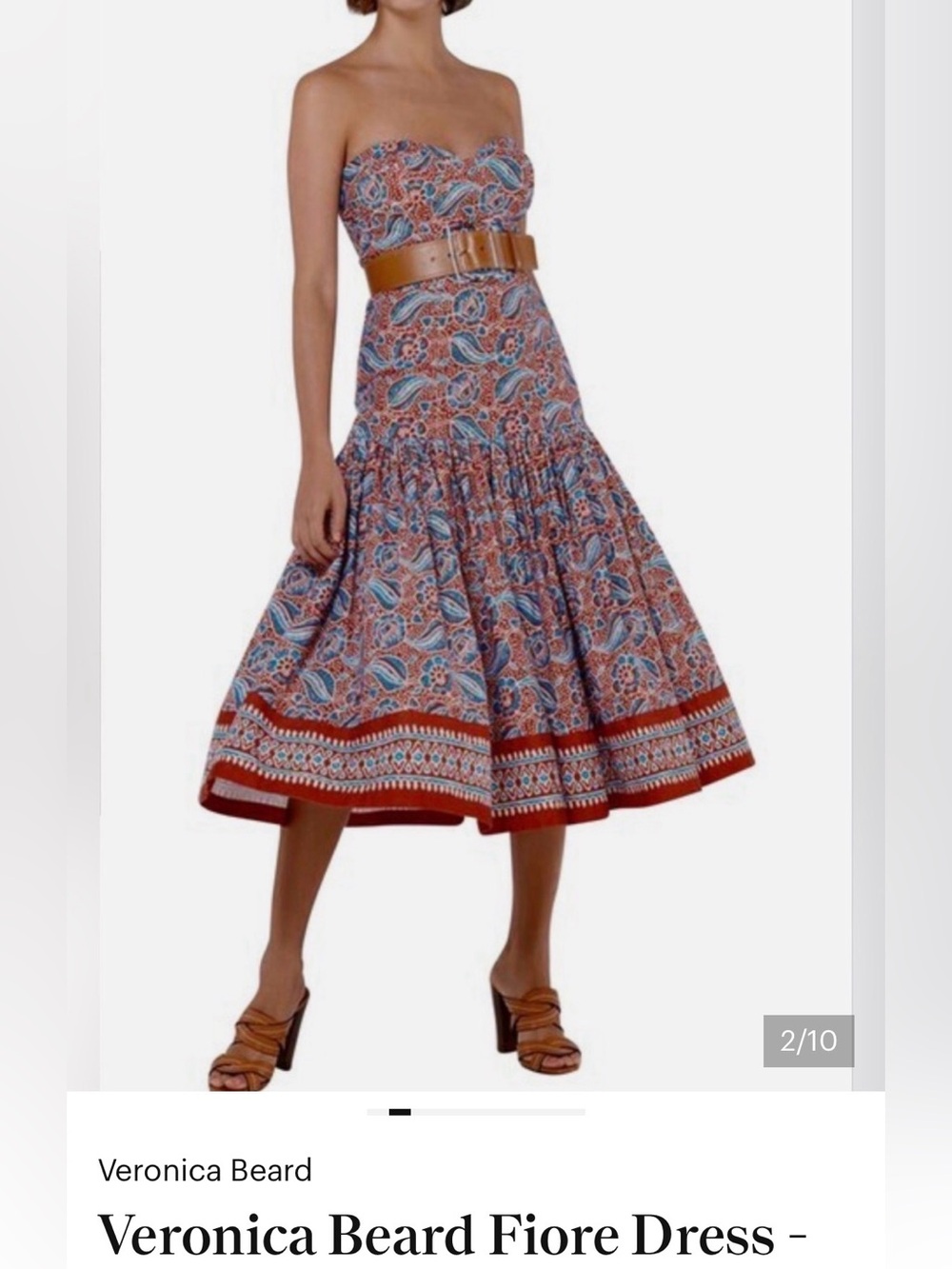 Veronica Beard drop waist strapless dress